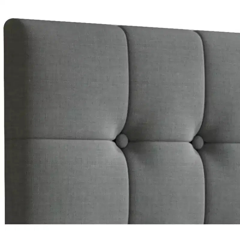 Tête de lit capitonnée à boutons | Noir, Gris clair, Gris chaud | Lit simple / Lit double / Grand lit