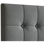 Tête de lit capitonnée à boutons | Noir, Gris clair, Gris chaud | Lit simple / Lit double / Grand lit