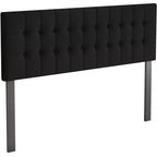 Tête de lit capitonnée à boutons | Noir, Gris clair, Gris chaud | Lit simple / Lit double / Grand lit