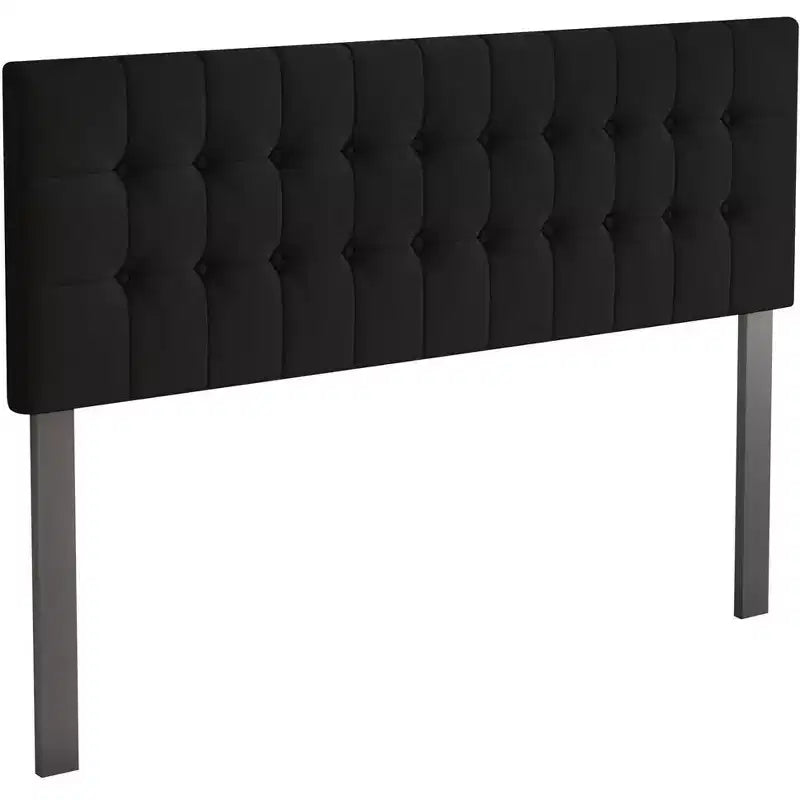 Tête de lit capitonnée à boutons | Noir, Gris clair, Gris chaud | Lit simple / Lit double / Grand lit