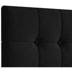 Tête de lit capitonnée à boutons | Noir, Gris clair, Gris chaud | Lit simple / Lit double / Grand lit