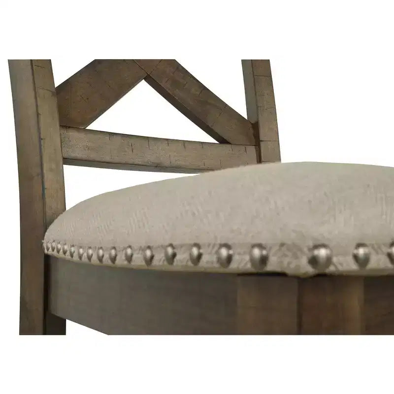 Tabourets de bar rembourrés beiges de hauteur comptoir, lot de 2