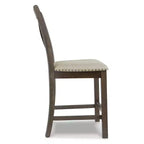 Tabourets de bar rembourrés beiges de hauteur comptoir, lot de 2