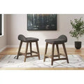 Tabourets de comptoir bas sans accoudoirs gris anthracite, lot de 2
