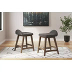 Tabourets de comptoir bas sans accoudoirs gris anthracite, lot de 2