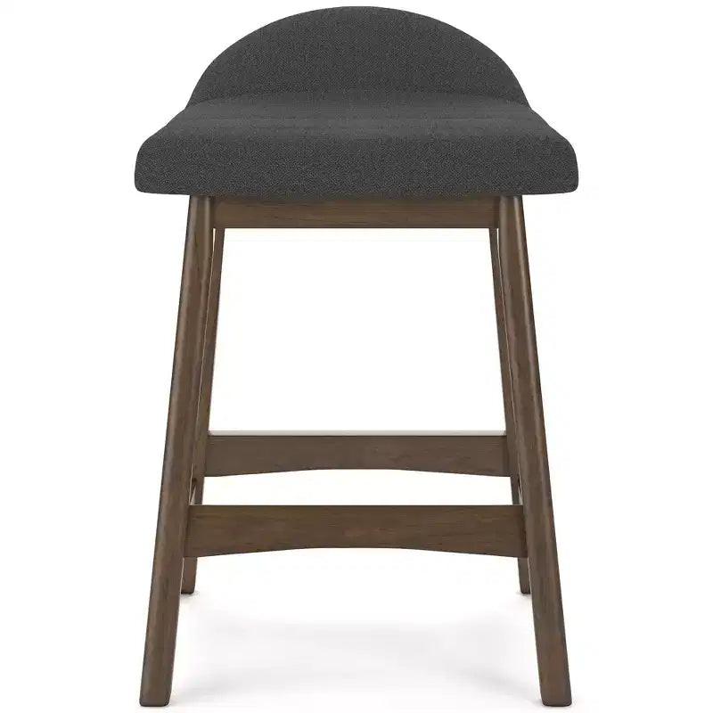 Tabourets de comptoir bas sans accoudoirs gris anthracite, lot de 2