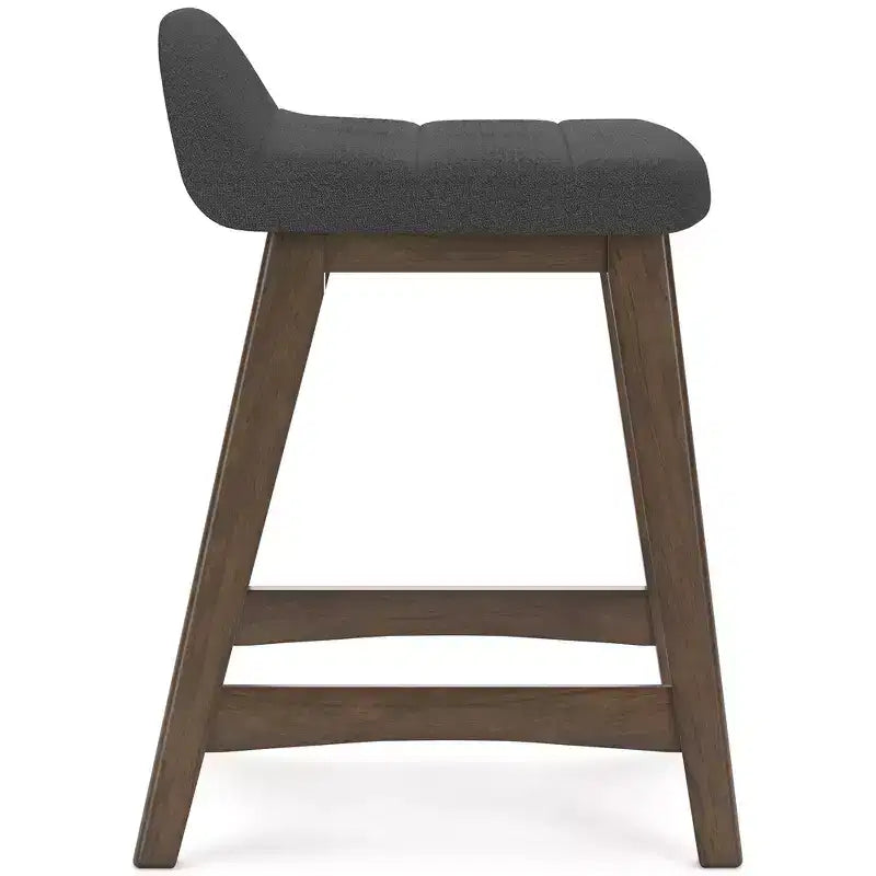 Tabourets de comptoir bas sans accoudoirs gris anthracite, lot de 2