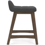 Tabourets de comptoir bas sans accoudoirs gris anthracite, lot de 2