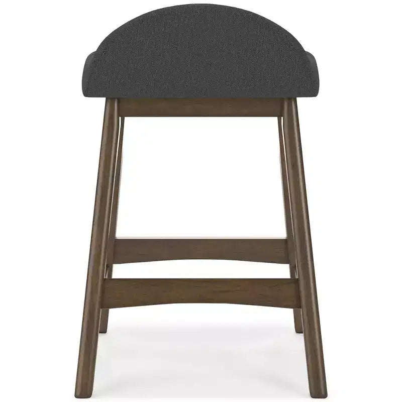 Tabourets de comptoir bas sans accoudoirs gris anthracite, lot de 2