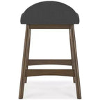 Tabourets de comptoir bas sans accoudoirs gris anthracite, lot de 2