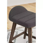 Tabourets de comptoir bas sans accoudoirs gris anthracite, lot de 2