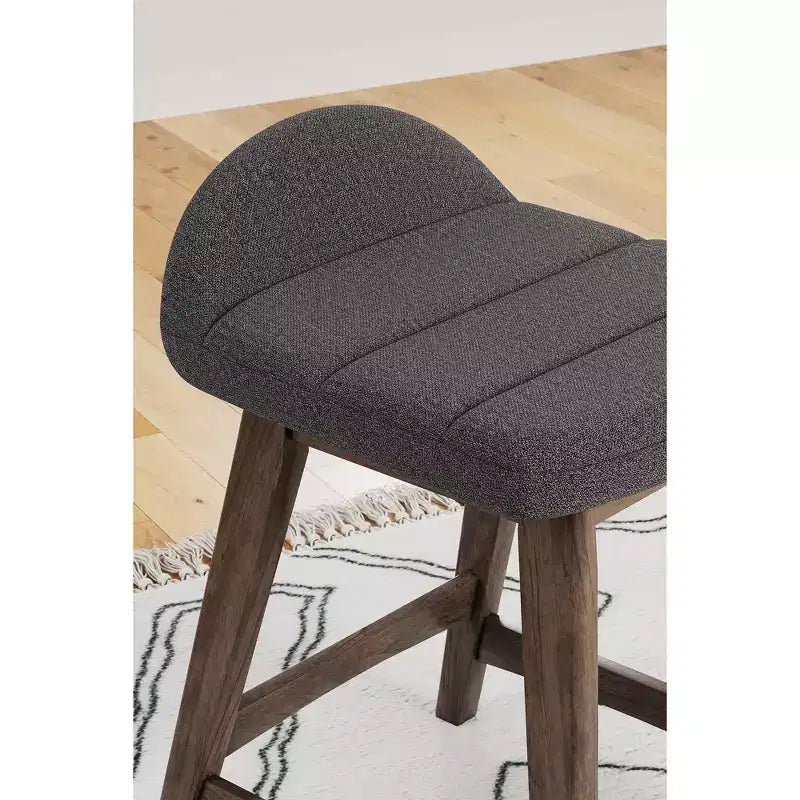 Tabourets de comptoir bas sans accoudoirs gris anthracite, lot de 2