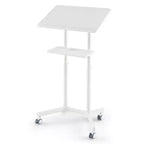 Pupitre mobile blanc avec plateau inclinable et roulettes verrouillables – 1 ou 2 pièces