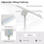 Pupitre mobile blanc avec plateau inclinable et roulettes verrouillables – 1 ou 2 pièces