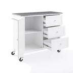 Îlot de cuisine roulant avec dessus en granit, noir/blanc, assemblage 1 personne