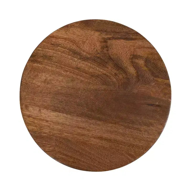 Table d'appoint ronde, noir/noyer, style milieu de siècle