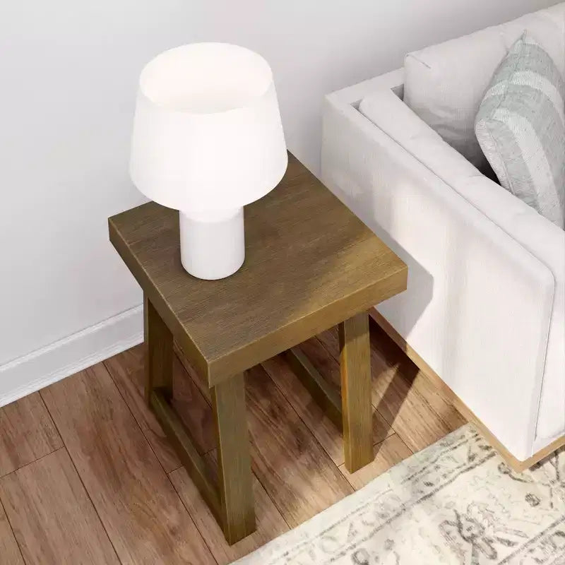 Table d'appoint carrée en bois massif, finition brossée, 4 couleurs — 50,8 cm x 50,8 cm x 61 cm