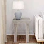 Table d'appoint carrée en bois massif, finition brossée, 4 couleurs — 50,8 cm x 50,8 cm x 61 cm