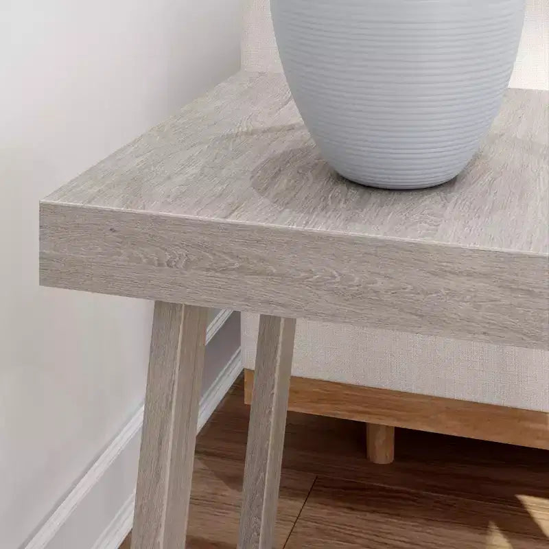 Table d'appoint carrée en bois massif, finition brossée, 4 couleurs — 50,8 cm x 50,8 cm x 61 cm