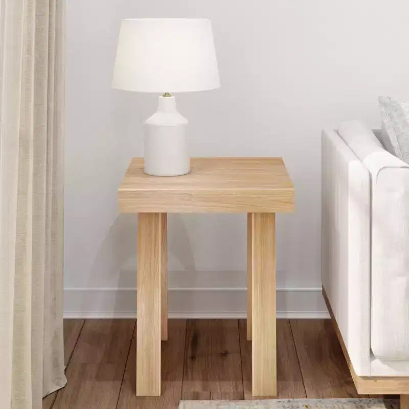 Table d'appoint carrée en bois massif, finition brossée, 4 couleurs — 50,8 cm x 50,8 cm x 61 cm