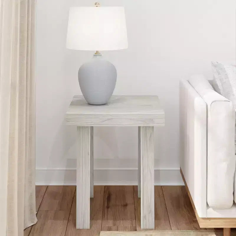Table d'appoint carrée en bois massif, finition brossée, 4 couleurs — 50,8 cm x 50,8 cm x 61 cm