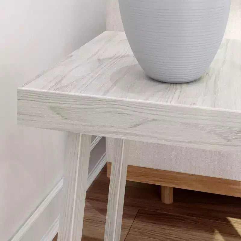 Table d'appoint carrée en bois massif, finition brossée, 4 couleurs — 50,8 cm x 50,8 cm x 61 cm