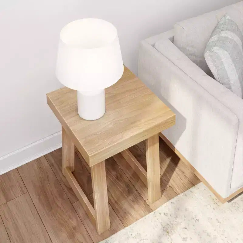 Table d'appoint carrée en bois massif, finition brossée, 4 couleurs — 50,8 cm x 50,8 cm x 61 cm