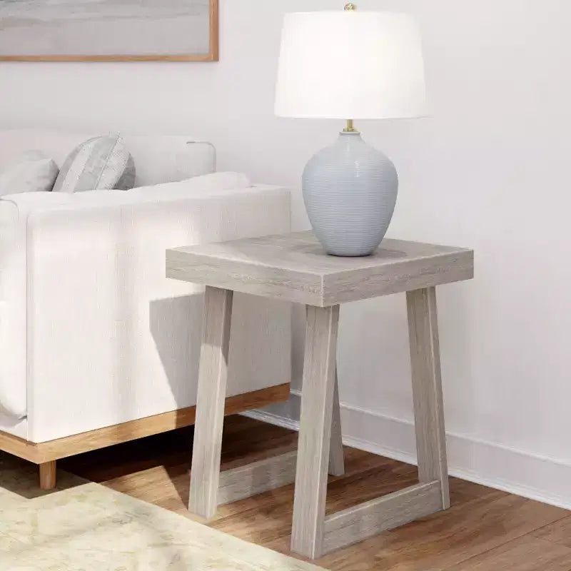 Table d'appoint carrée en bois massif, finition brossée, 4 couleurs — 50,8 cm x 50,8 cm x 61 cm