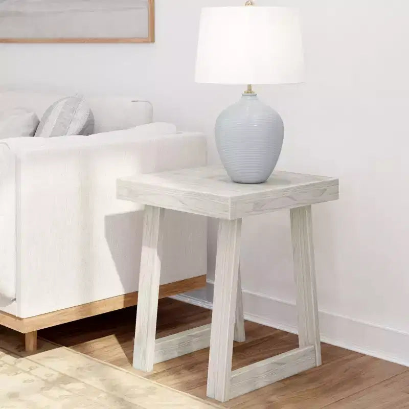 Table d'appoint carrée en bois massif, finition brossée, 4 couleurs — 50,8 cm x 50,8 cm x 61 cm