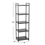Étagère étroite blanche à 5 tablettes, assemblage par 1 personne