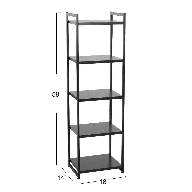 Étagère étroite blanche à 5 tablettes, assemblage par 1 personne