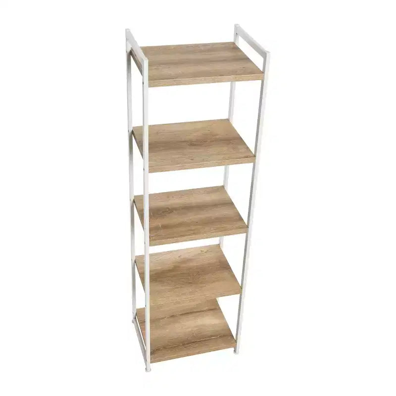 Étagère étroite blanche à 5 tablettes, assemblage par 1 personne