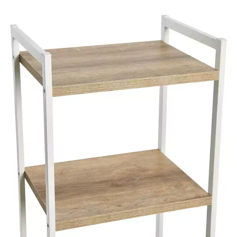 Étagère étroite blanche à 5 tablettes, assemblage par 1 personne