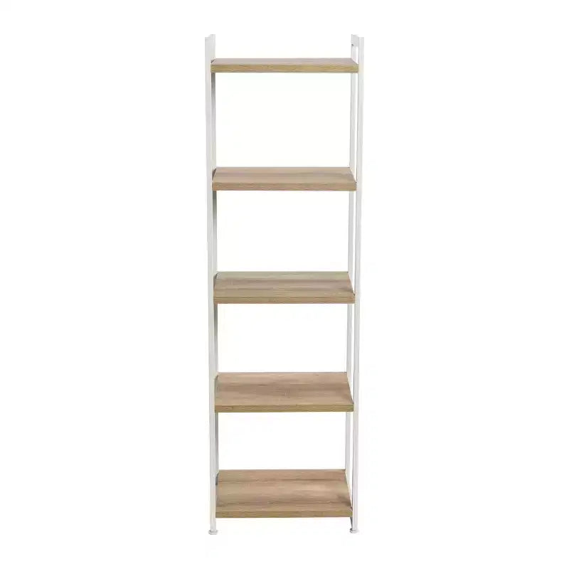Étagère étroite blanche à 5 tablettes, assemblage par 1 personne