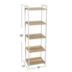 Étagère étroite blanche à 5 tablettes, assemblage par 1 personne
