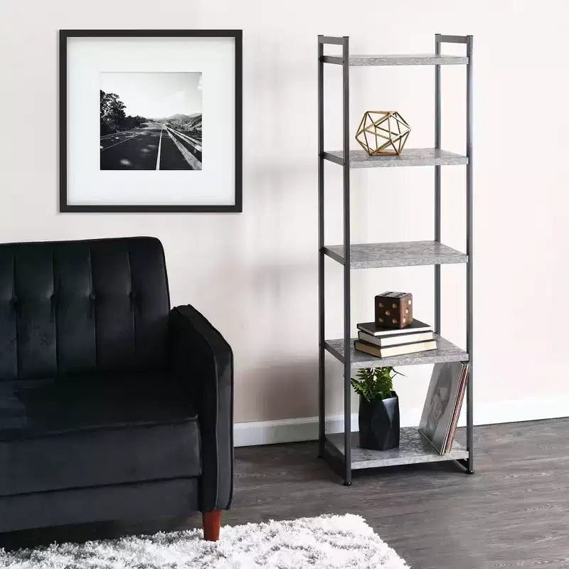 Étagère étroite blanche à 5 tablettes, assemblage par 1 personne