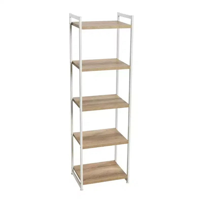 Étagère étroite blanche à 5 tablettes, assemblage par 1 personne