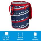 Poubelle d'appoint patriotique escamotable, individuelle, rouge/blanc/bleu