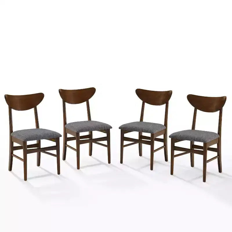 Chaise de salle à manger sans accoudoirs Acorn / Mahogany rembourrée, lot de 4
