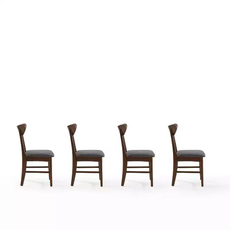 Chaise de salle à manger sans accoudoirs Acorn / Mahogany rembourrée, lot de 4