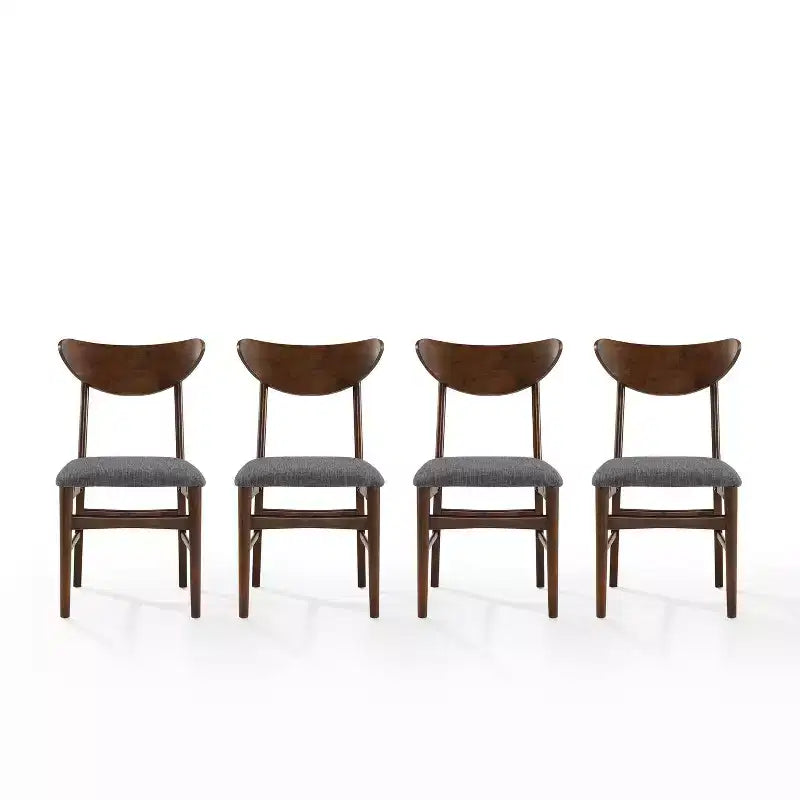Chaise de salle à manger sans accoudoirs Acorn / Mahogany rembourrée, lot de 4