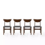 Chaise de salle à manger sans accoudoirs Acorn / Mahogany rembourrée, lot de 4