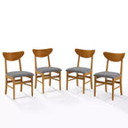 Chaise de salle à manger sans accoudoirs Acorn / Mahogany rembourrée, lot de 4