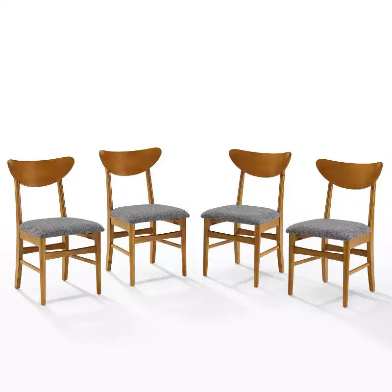 Chaise de salle à manger sans accoudoirs Acorn / Mahogany rembourrée, lot de 4