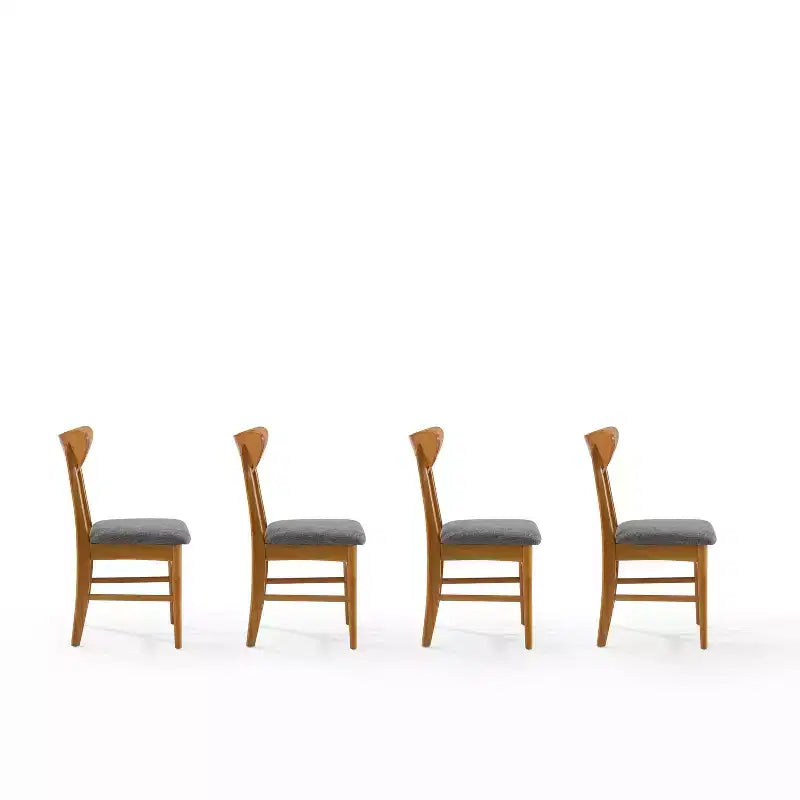 Chaise de salle à manger sans accoudoirs Acorn / Mahogany rembourrée, lot de 4