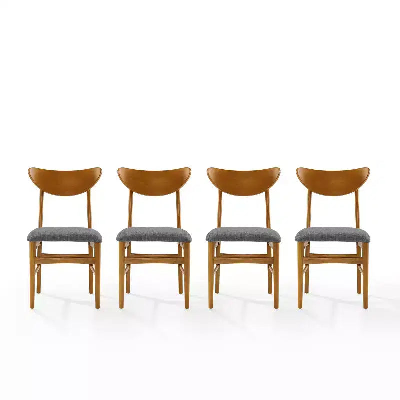 Chaise de salle à manger sans accoudoirs Acorn / Mahogany rembourrée, lot de 4