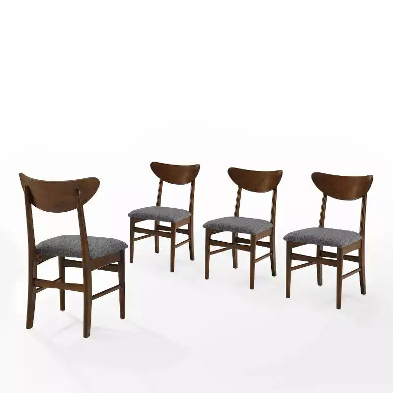 Chaise de salle à manger sans accoudoirs Acorn / Mahogany rembourrée, lot de 4
