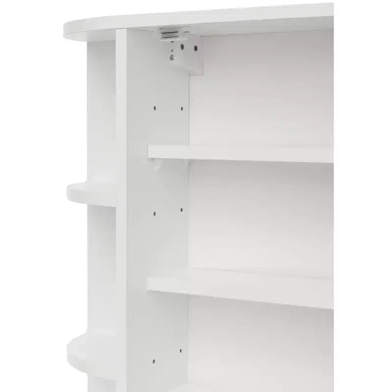 Armoire à pharmacie murale blanche avec porte miroir, 10 étagères