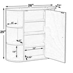 Armoire à pharmacie murale blanche avec porte miroir, 10 étagères
