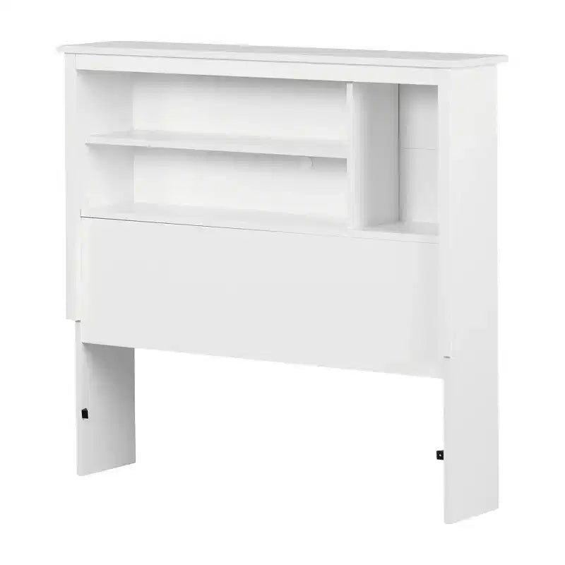 Tête de lit double noire / blanc pur avec rangement, simple